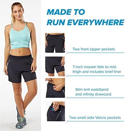 Korsa חבק 7 מכנסיים אתלטיים 2.0 לנשים עם כיסים | משקל קל, פיתול לחות ומונע קצר | לריצה, יוגה, חדר כושר